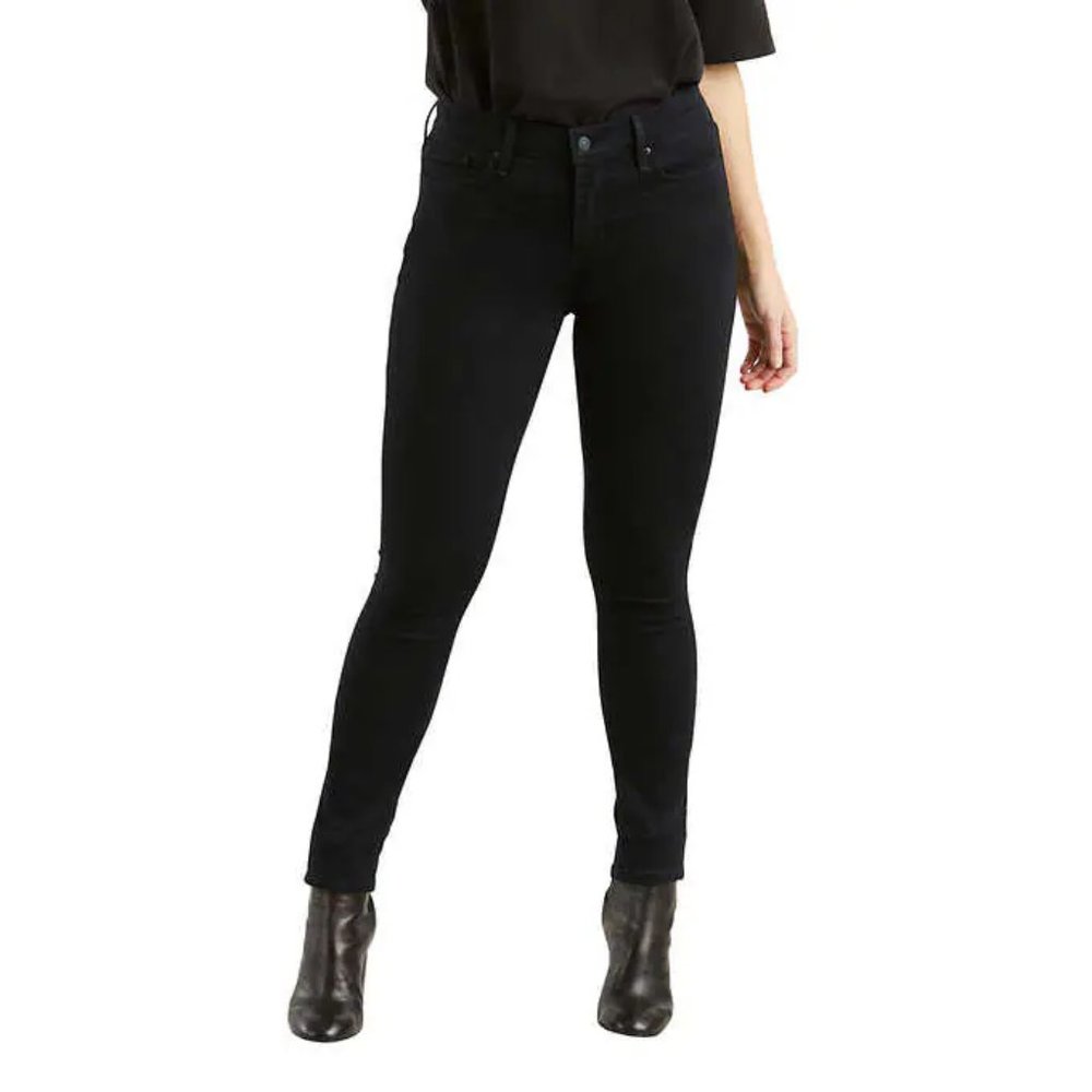 NWT Levi's Women Shaping Skinny Mid-Rise Hypersoft Black Jean Sz 33 $70 4D096
